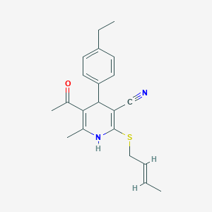 5-acetyl-2-(2-buten-1-ylthio)-4-(4-ethylphenyl)-6-methyl-1,4-dihydro-3-pyridinecarbonitrile