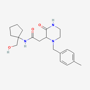 N-[1-(hydroxymethyl)cyclopentyl]-2-[1-(4-methylbenzyl)-3-oxo-2-piperazinyl]acetamide