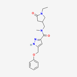 N-[(1-ethyl-5-oxopyrrolidin-3-yl)methyl]-N-methyl-5-(phenoxymethyl)-1H-pyrazole-3-carboxamide