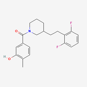 molecular formula C21H23F2NO2 B5432308 5-({3-[2-(2,6-difluorophenyl)ethyl]-1-piperidinyl}carbonyl)-2-methylphenol 