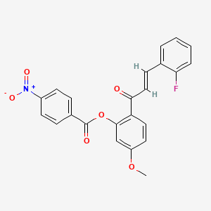 molecular formula C23H16FNO6 B5432319 2-[3-(2-fluorophenyl)acryloyl]-5-methoxyphenyl 4-nitrobenzoate 