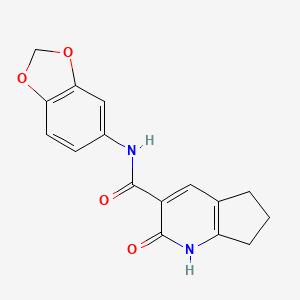 molecular formula C16H14N2O4 B5432320 N~3~-(1,3-BENZODIOXOL-5-YL)-2-OXO-2,5,6,7-TETRAHYDRO-1H-CYCLOPENTA[B]PYRIDINE-3-CARBOXAMIDE 