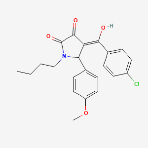 (4Z)-1-butyl-4-[(4-chlorophenyl)-hydroxymethylidene]-5-(4-methoxyphenyl)pyrrolidine-2,3-dione