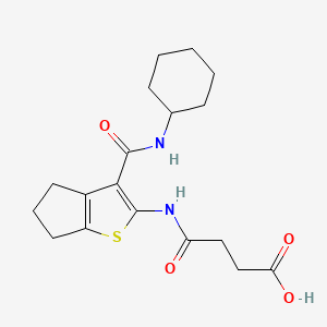 molecular formula C18H24N2O4S B5432366 4-({3-[(cyclohexylamino)carbonyl]-5,6-dihydro-4H-cyclopenta[b]thien-2-yl}amino)-4-oxobutanoic acid 