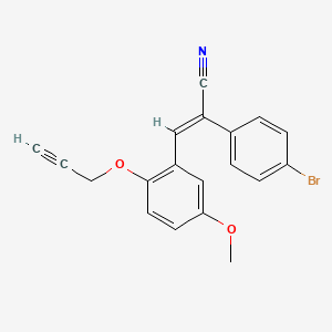 molecular formula C19H14BrNO2 B5432399 2-(4-bromophenyl)-3-[5-methoxy-2-(2-propyn-1-yloxy)phenyl]acrylonitrile 