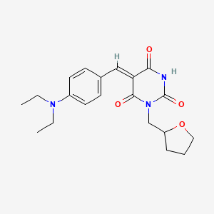 5-[4-(diethylamino)benzylidene]-1-(tetrahydro-2-furanylmethyl)-2,4,6(1H,3H,5H)-pyrimidinetrione