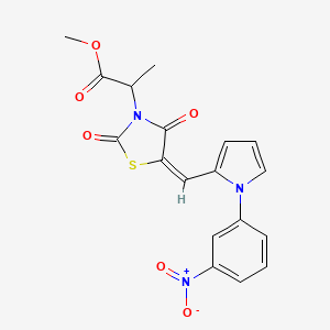 molecular formula C18H15N3O6S B5432409 methyl 2-(5-{[1-(3-nitrophenyl)-1H-pyrrol-2-yl]methylene}-2,4-dioxo-1,3-thiazolidin-3-yl)propanoate 