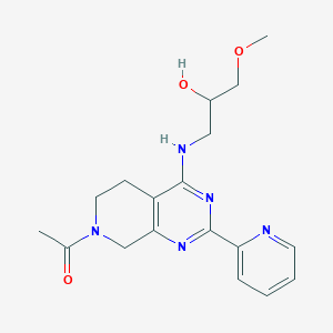 molecular formula C18H23N5O3 B5432412 1-[(7-acetyl-2-pyridin-2-yl-5,6,7,8-tetrahydropyrido[3,4-d]pyrimidin-4-yl)amino]-3-methoxypropan-2-ol 