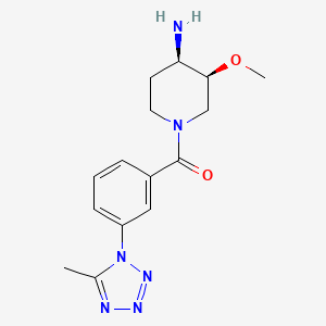 molecular formula C15H20N6O2 B5432453 (3S*,4R*)-3-methoxy-1-[3-(5-methyl-1H-tetrazol-1-yl)benzoyl]piperidin-4-amine 