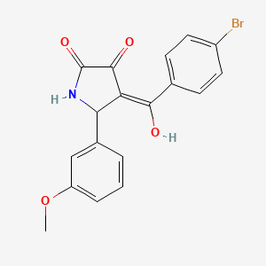 molecular formula C18H14BrNO4 B5432457 (4E)-4-[(4-bromophenyl)-hydroxymethylidene]-5-(3-methoxyphenyl)pyrrolidine-2,3-dione 