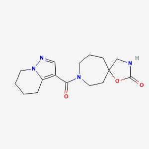 molecular formula C16H22N4O3 B5432464 8-(4,5,6,7-tetrahydropyrazolo[1,5-a]pyridin-3-ylcarbonyl)-1-oxa-3,8-diazaspiro[4.6]undecan-2-one 