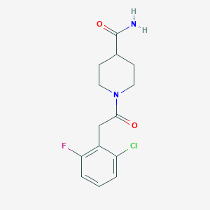 molecular formula C14H16ClFN2O2 B5432479 1-[(2-chloro-6-fluorophenyl)acetyl]-4-piperidinecarboxamide 