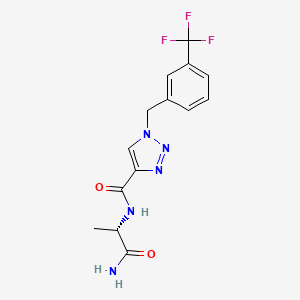 molecular formula C14H14F3N5O2 B5432498 N-[(1S)-2-amino-1-methyl-2-oxoethyl]-1-[3-(trifluoromethyl)benzyl]-1H-1,2,3-triazole-4-carboxamide 