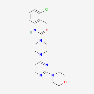 molecular formula C20H25ClN6O2 B5432518 N-(3-chloro-2-methylphenyl)-4-[2-(4-morpholinyl)-4-pyrimidinyl]-1-piperazinecarboxamide 