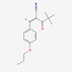 molecular formula C17H21NO2 B5432538 2-(2,2-dimethylpropanoyl)-3-(4-propoxyphenyl)acrylonitrile 