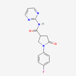 1-(4-fluorophenyl)-5-oxo-N-2-pyrimidinyl-3-pyrrolidinecarboxamide