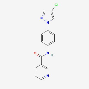 molecular formula C15H11ClN4O B5432662 N-[4-(4-chloro-1H-pyrazol-1-yl)phenyl]nicotinamide 