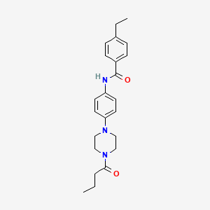 molecular formula C23H29N3O2 B5432667 N-[4-(4-butyryl-1-piperazinyl)phenyl]-4-ethylbenzamide 