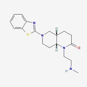 molecular formula C18H24N4OS B5432683 rel-(4aS,8aR)-6-(1,3-benzothiazol-2-yl)-1-[2-(methylamino)ethyl]octahydro-1,6-naphthyridin-2(1H)-one dihydrochloride 