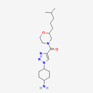 molecular formula C19H33N5O2 B5432701 cis-4-(4-{[2-(4-methylpentyl)-4-morpholinyl]carbonyl}-1H-1,2,3-triazol-1-yl)cyclohexanamine hydrochloride 