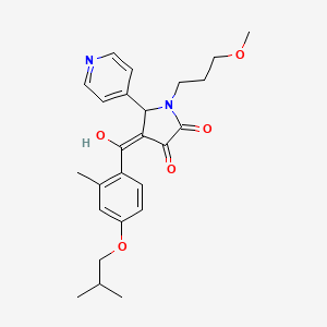 molecular formula C25H30N2O5 B5432771 3-hydroxy-4-(4-isobutoxy-2-methylbenzoyl)-1-(3-methoxypropyl)-5-(4-pyridinyl)-1,5-dihydro-2H-pyrrol-2-one 