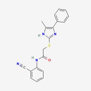 molecular formula C19H16N4OS B5432779 N-(2-cyanophenyl)-2-[(4-methyl-5-phenyl-1H-imidazol-2-yl)sulfanyl]acetamide 