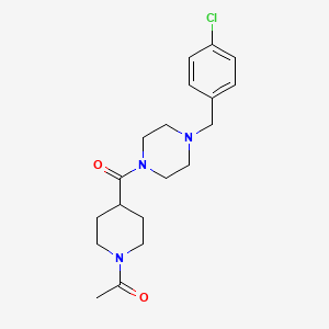 1-(4-{[4-(4-CHLOROBENZYL)PIPERAZINO]CARBONYL}PIPERIDINO)-1-ETHANONE