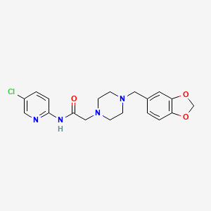 2-[4-(1,3-benzodioxol-5-ylmethyl)-1-piperazinyl]-N-(5-chloro-2-pyridinyl)acetamide