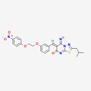 (6Z)-5-imino-2-(2-methylpropyl)-6-[[3-[2-(4-nitrophenoxy)ethoxy]phenyl]methylidene]-[1,3,4]thiadiazolo[3,2-a]pyrimidin-7-one