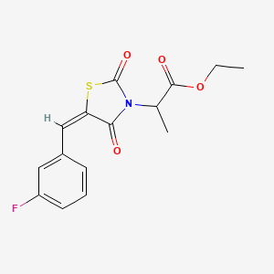 molecular formula C15H14FNO4S B5432851 ethyl 2-[5-(3-fluorobenzylidene)-2,4-dioxo-1,3-thiazolidin-3-yl]propanoate 