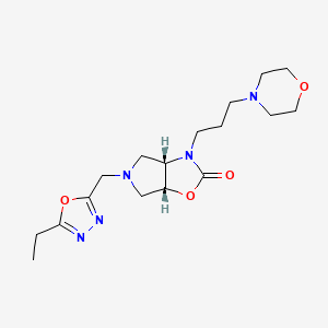 (3aS*,6aR*)-5-[(5-ethyl-1,3,4-oxadiazol-2-yl)methyl]-3-(3-morpholin-4-ylpropyl)hexahydro-2H-pyrrolo[3,4-d][1,3]oxazol-2-one