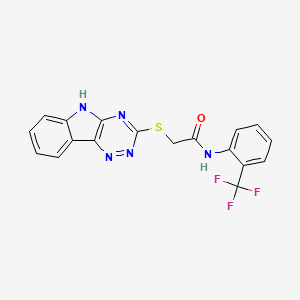 molecular formula C18H12F3N5OS B5432884 2-(5H-[1,2,4]triazino[5,6-b]indol-3-ylsulfanyl)-N-[2-(trifluoromethyl)phenyl]acetamide 