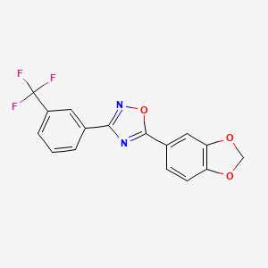 molecular formula C16H9F3N2O3 B5432902 5-(1,3-benzodioxol-5-yl)-3-[3-(trifluoromethyl)phenyl]-1,2,4-oxadiazole 