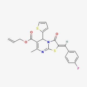 allyl 2-(4-fluorobenzylidene)-7-methyl-3-oxo-5-(2-thienyl)-2,3-dihydro-5H-[1,3]thiazolo[3,2-a]pyrimidine-6-carboxylate