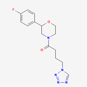 molecular formula C15H18FN5O2 B5432924 2-(4-fluorophenyl)-4-[4-(1H-tetrazol-1-yl)butanoyl]morpholine 