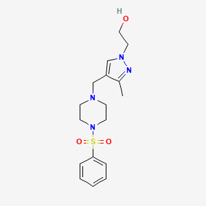 2-(3-methyl-4-{[4-(phenylsulfonyl)-1-piperazinyl]methyl}-1H-pyrazol-1-yl)ethanol