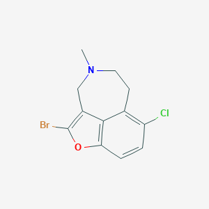 molecular formula C12H11BrClNO B543297 2-Bromo-7-chloro-11-methyl-3-oxa-11-azatricyclo[6.4.1.04,13]trideca-1,4(13),5,7-tetraene 