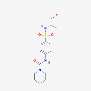 molecular formula C16H25N3O4S B5432988 N-(4-{[(2-methoxy-1-methylethyl)amino]sulfonyl}phenyl)piperidine-1-carboxamide 