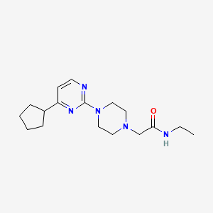 molecular formula C17H27N5O B5432998 2-[4-(4-cyclopentylpyrimidin-2-yl)piperazin-1-yl]-N-ethylacetamide 