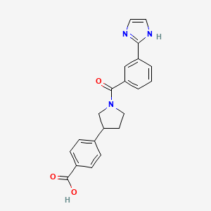 molecular formula C21H19N3O3 B5433026 4-{1-[3-(1H-imidazol-2-yl)benzoyl]-3-pyrrolidinyl}benzoic acid 