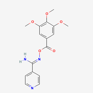 molecular formula C16H17N3O5 B5433038 N'-[(3,4,5-trimethoxybenzoyl)oxy]-4-pyridinecarboximidamide 