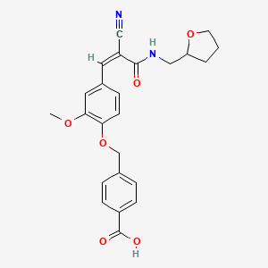 molecular formula C24H24N2O6 B5433039 4-[[4-[(Z)-2-cyano-3-oxo-3-(oxolan-2-ylmethylamino)prop-1-enyl]-2-methoxyphenoxy]methyl]benzoic acid 