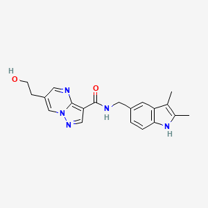 molecular formula C20H21N5O2 B5433068 N-[(2,3-dimethyl-1H-indol-5-yl)methyl]-6-(2-hydroxyethyl)pyrazolo[1,5-a]pyrimidine-3-carboxamide 