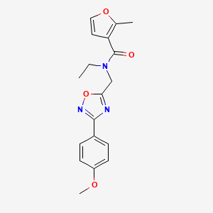 molecular formula C18H19N3O4 B5433085 N-ethyl-N-{[3-(4-methoxyphenyl)-1,2,4-oxadiazol-5-yl]methyl}-2-methyl-3-furamide 