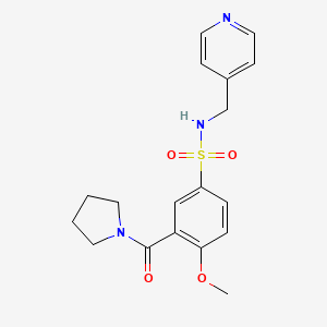 4-methoxy-N-(4-pyridinylmethyl)-3-(1-pyrrolidinylcarbonyl)benzenesulfonamide