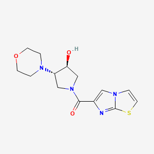 molecular formula C14H18N4O3S B5433093 (3S*,4S*)-1-(imidazo[2,1-b][1,3]thiazol-6-ylcarbonyl)-4-(4-morpholinyl)-3-pyrrolidinol 