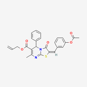 allyl 2-[3-(acetyloxy)benzylidene]-7-methyl-3-oxo-5-phenyl-2,3-dihydro-5H-[1,3]thiazolo[3,2-a]pyrimidine-6-carboxylate