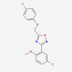 3-(5-chloro-2-methoxyphenyl)-5-[(4-chlorophenoxy)methyl]-1,2,4-oxadiazole