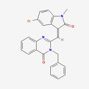 molecular formula C25H18BrN3O2 B5433158 3-benzyl-2-[(5-bromo-1-methyl-2-oxo-1,2-dihydro-3H-indol-3-ylidene)methyl]-4(3H)-quinazolinone 