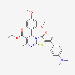 ethyl 5-(2,4-dimethoxyphenyl)-2-[4-(dimethylamino)benzylidene]-7-methyl-3-oxo-2,3-dihydro-5H-[1,3]thiazolo[3,2-a]pyrimidine-6-carboxylate